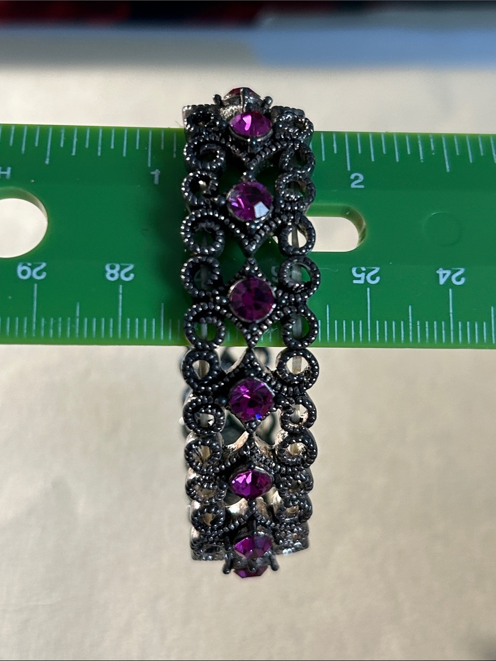 Magenta rhinestone bracelet